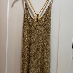 Gold rush mini dress